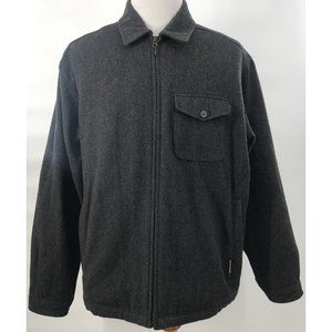 Abercrombie‎ & Fitch Wool Coat Bomber Jacket Quilt Lined Mens Charcoal Gray XL